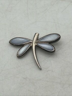 Vintage 925 Sterling Silver handmade dragonfly charm pendant